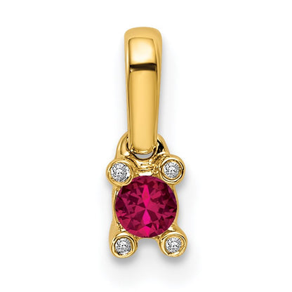14K Family Jewelry Diamond Semi-Set Pendant