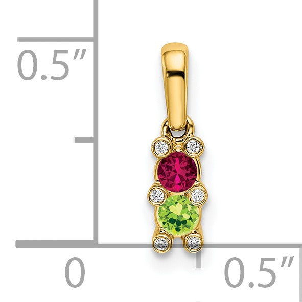 14KY Family Jewelry Diamond Semi-Set Pendant