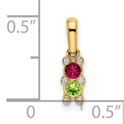 14KY Family Jewelry Diamond Semi-Set Pendant