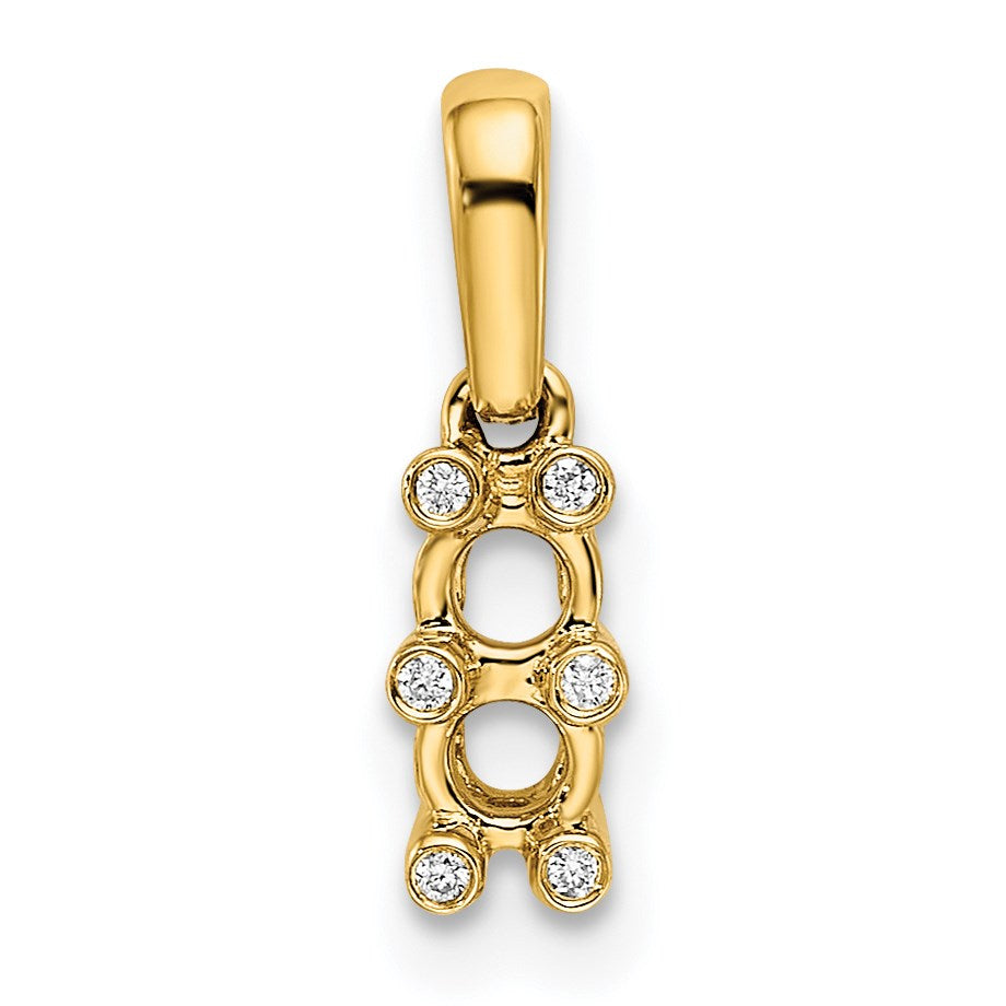 14KY Family Jewelry Diamond Semi-Set Pendant