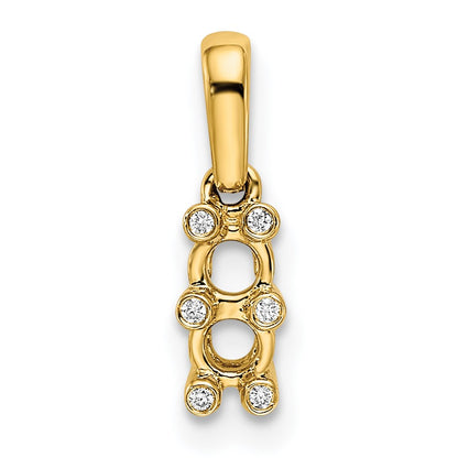 14KY Family Jewelry Diamond Semi-Set Pendant