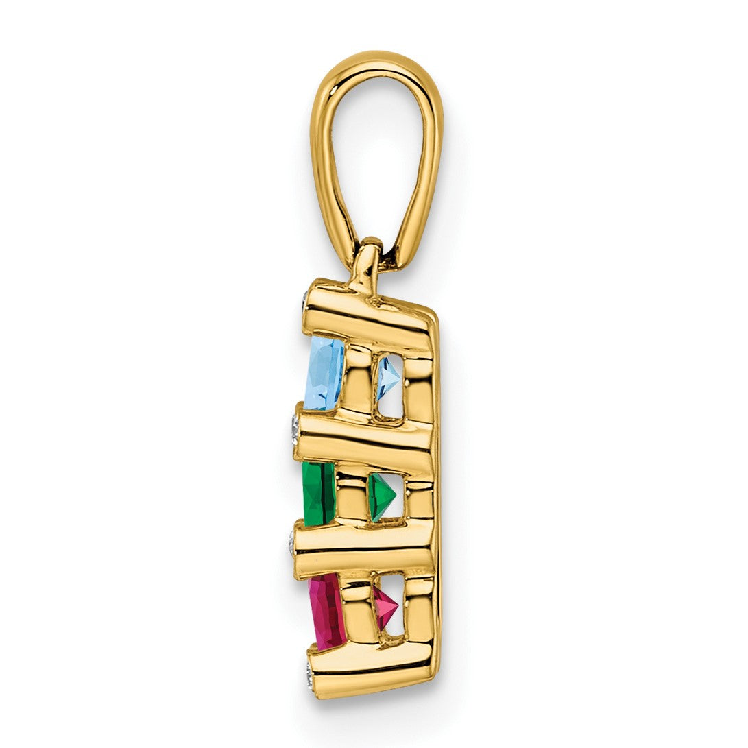 14K Family Jewelry Diamond Semi-Set Pendant