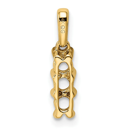 14K Family Jewelry Diamond Semi-Set Pendant