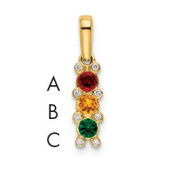 14K Family Jewelry Diamond Semi-Set Pendant