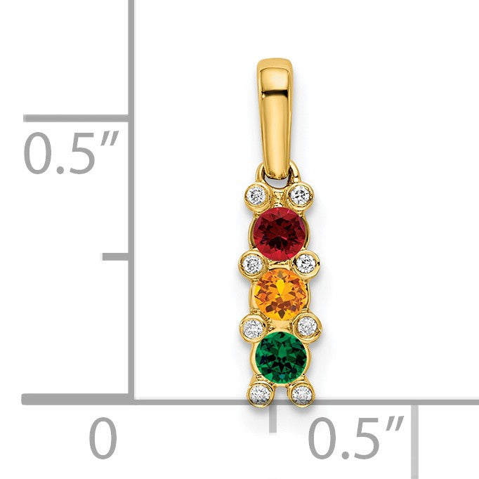 14K Family Jewelry Diamond Semi-Set Pendant