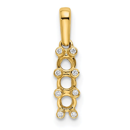 14K Family Jewelry Diamond Semi-Set Pendant
