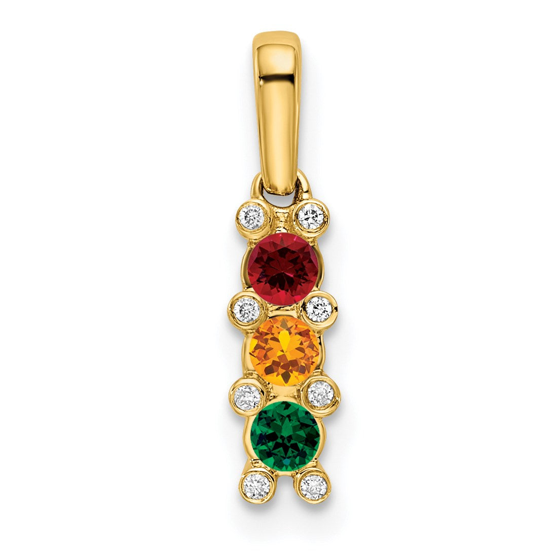 14K Family Jewelry Diamond Semi-Set Pendant