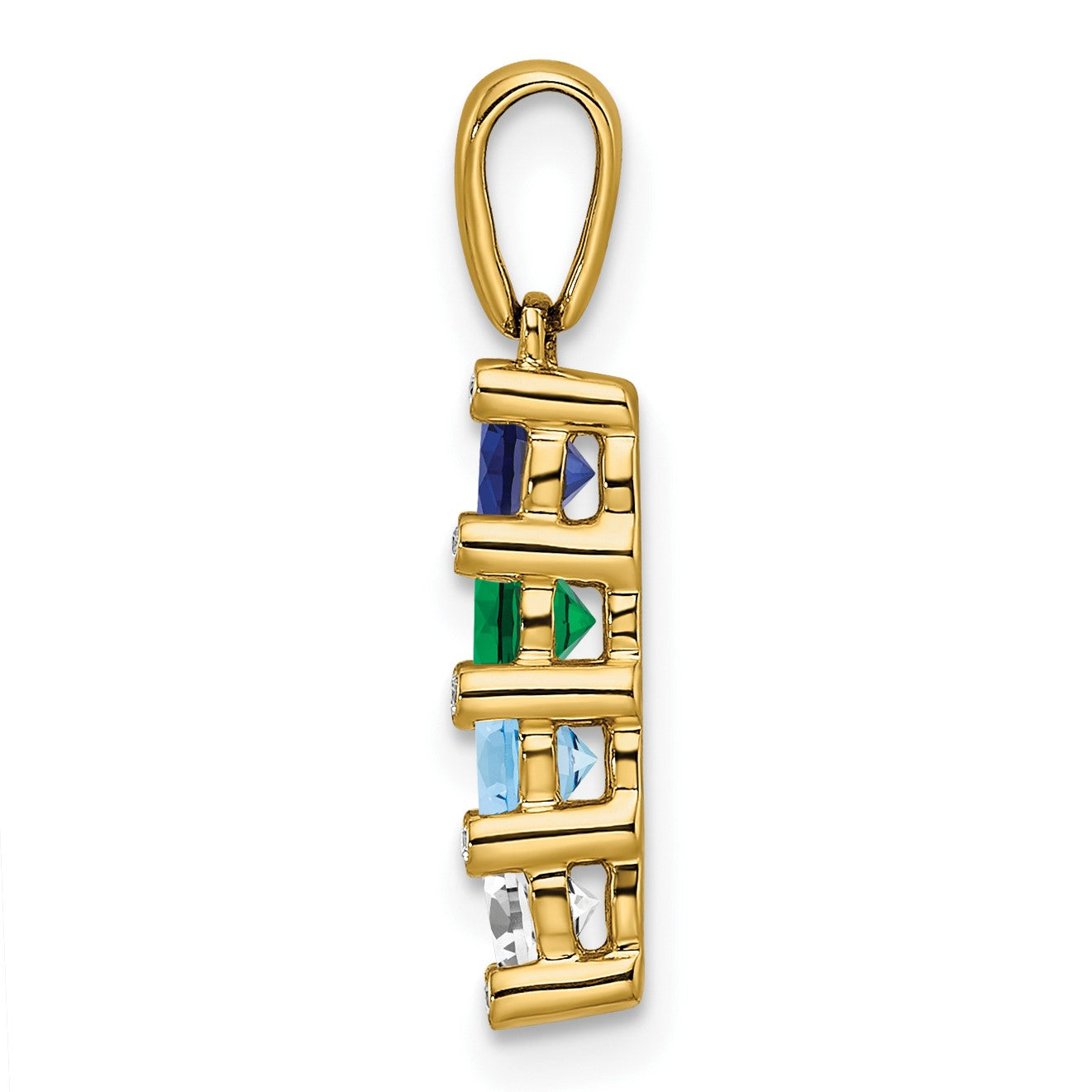 14K Family Jewelry Diamond Semi-Set Pendant