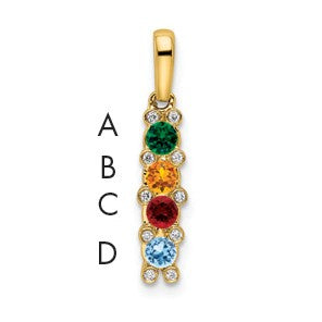 14K Family Jewelry Diamond Semi-Set Pendant