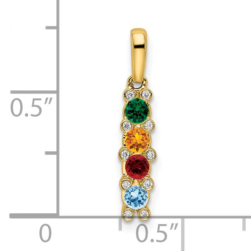 14K Family Jewelry Diamond Semi-Set Pendant