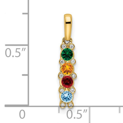 14K Family Jewelry Diamond Semi-Set Pendant