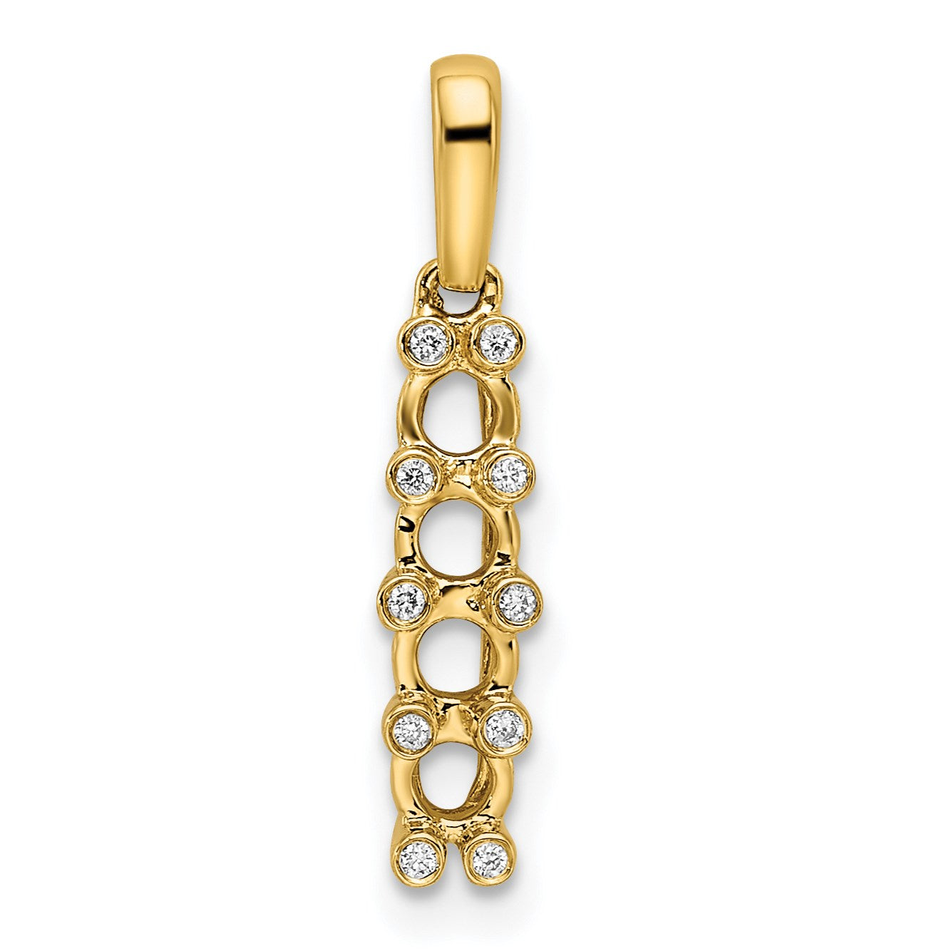 14K Family Jewelry Diamond Semi-Set Pendant