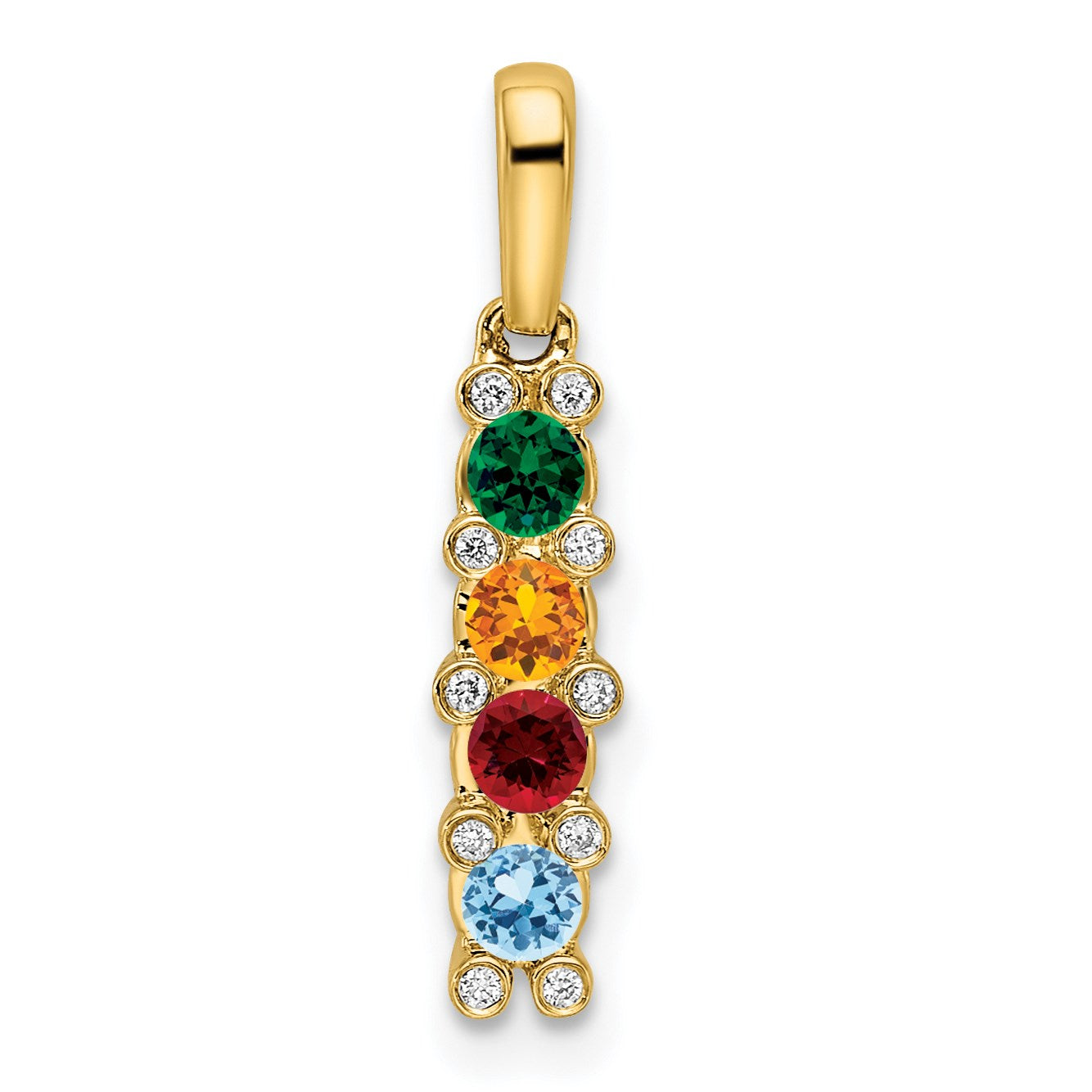 14K Family Jewelry Diamond Semi-Set Pendant