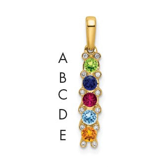 14K Family Jewelry Diamond Semi-Set Pendant
