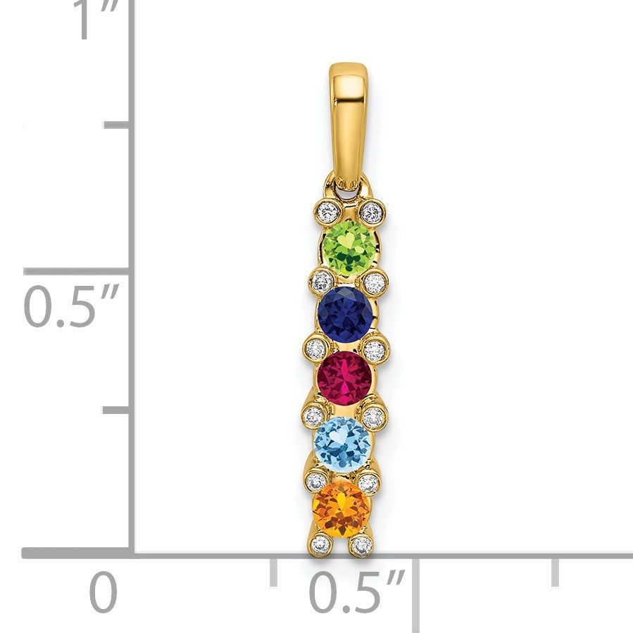 14K Family Jewelry Diamond Semi-Set Pendant