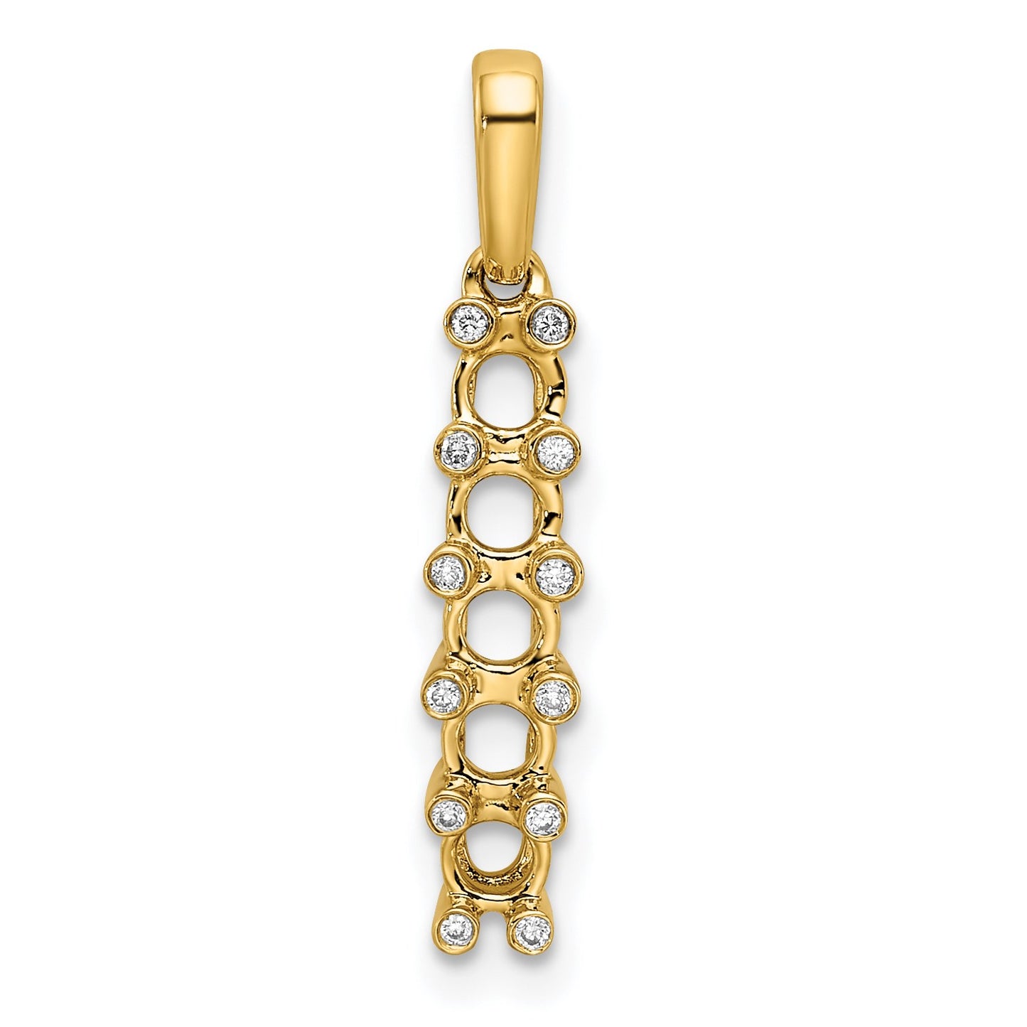 14K Family Jewelry Diamond Semi-Set Pendant
