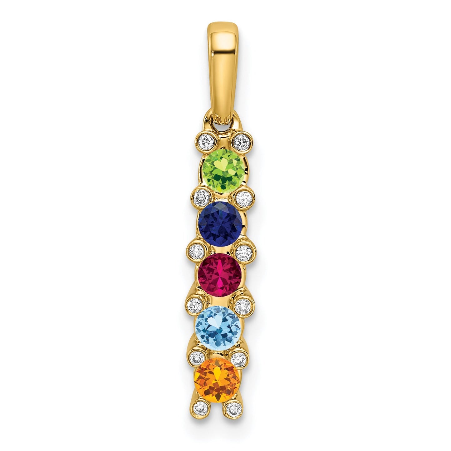 14K Family Jewelry Diamond Semi-Set Pendant