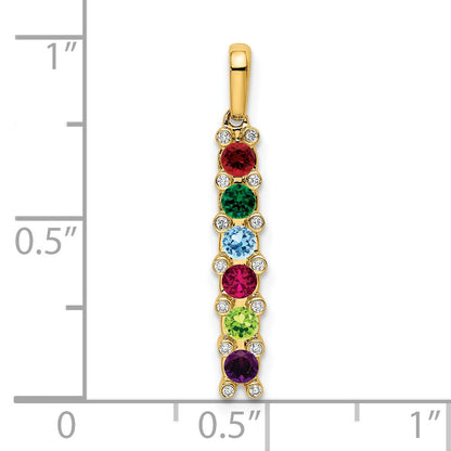 14K Family Jewelry Diamond Semi-Set Pendant