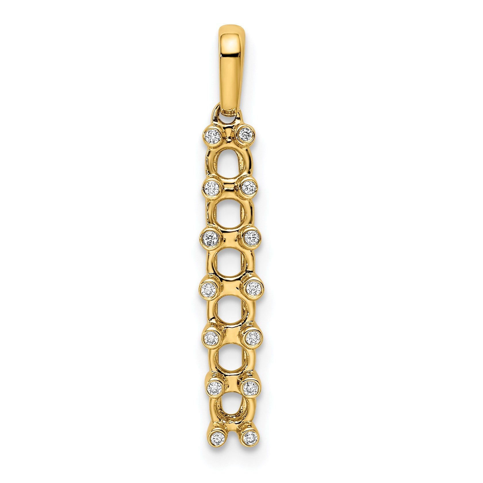 14K Family Jewelry Diamond Semi-Set Pendant