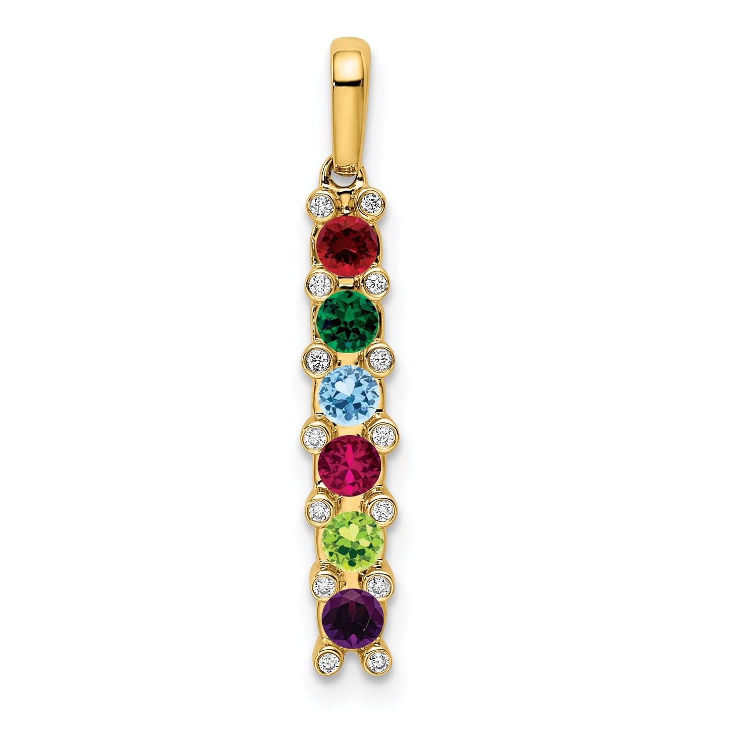14K Family Jewelry Diamond Semi-Set Pendant
