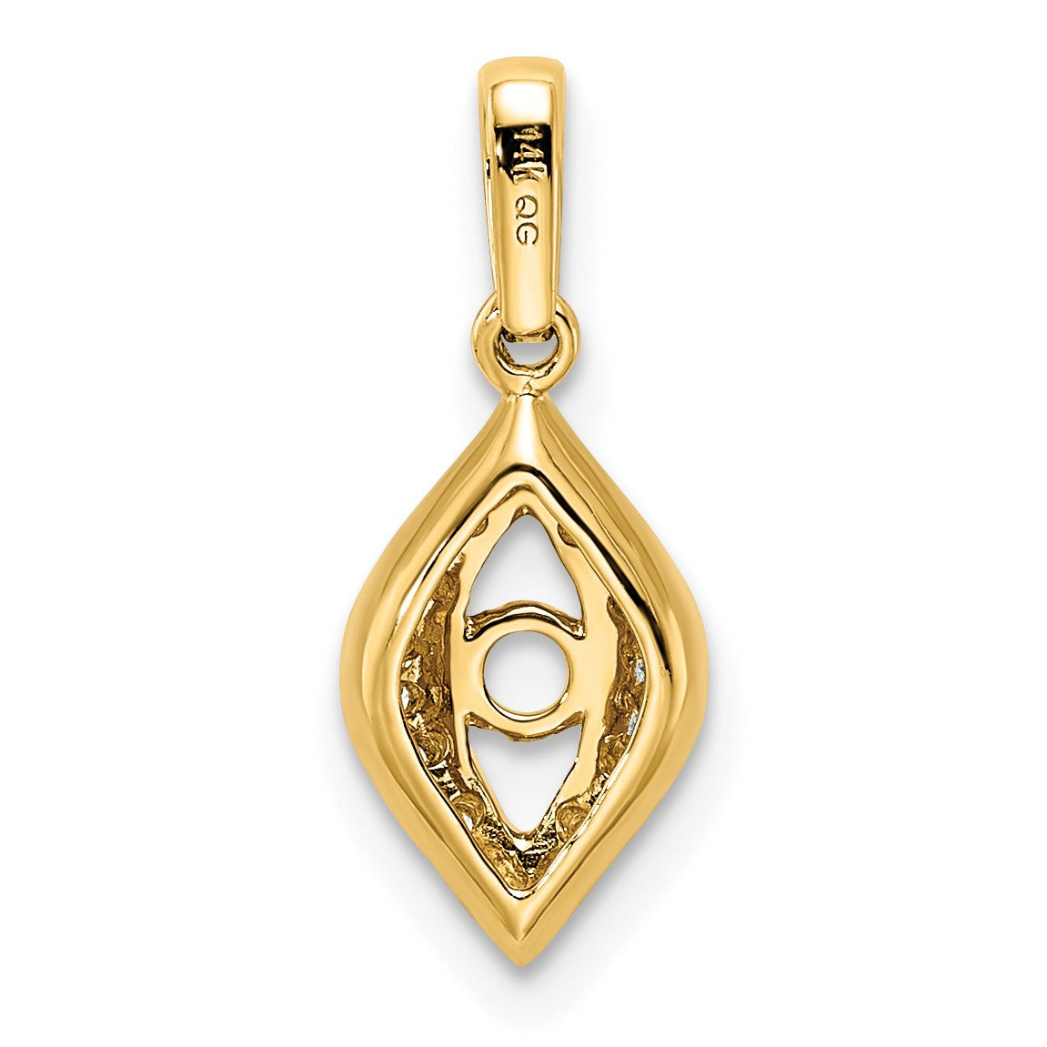 14K Family Jewelry Diamond Semi-Set Pendant