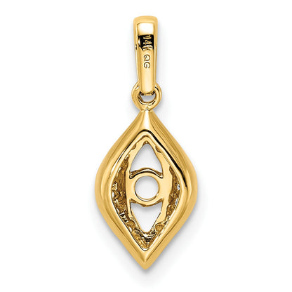 14K Family Jewelry Diamond Semi-Set Pendant