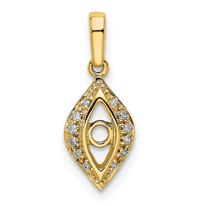 14K Family Jewelry Diamond Semi-Set Pendant
