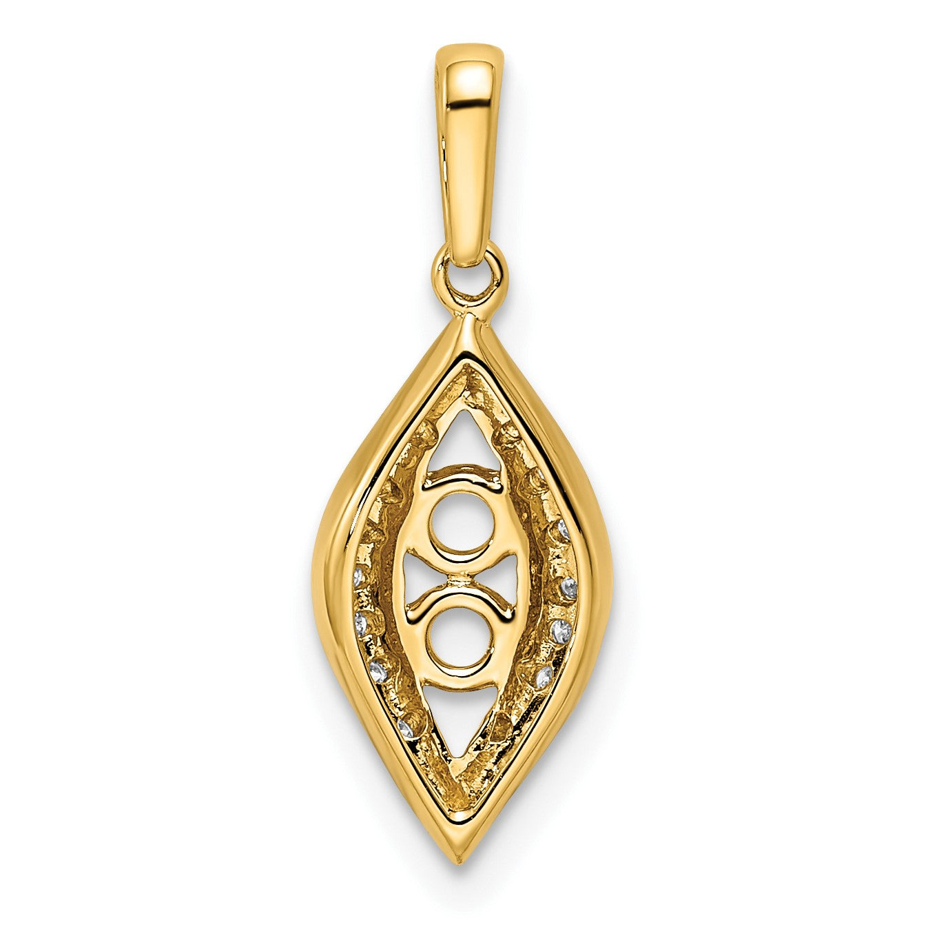 14K Family Jewelry Diamond Semi-Set Pendant