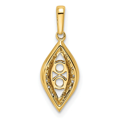 14K Family Jewelry Diamond Semi-Set Pendant