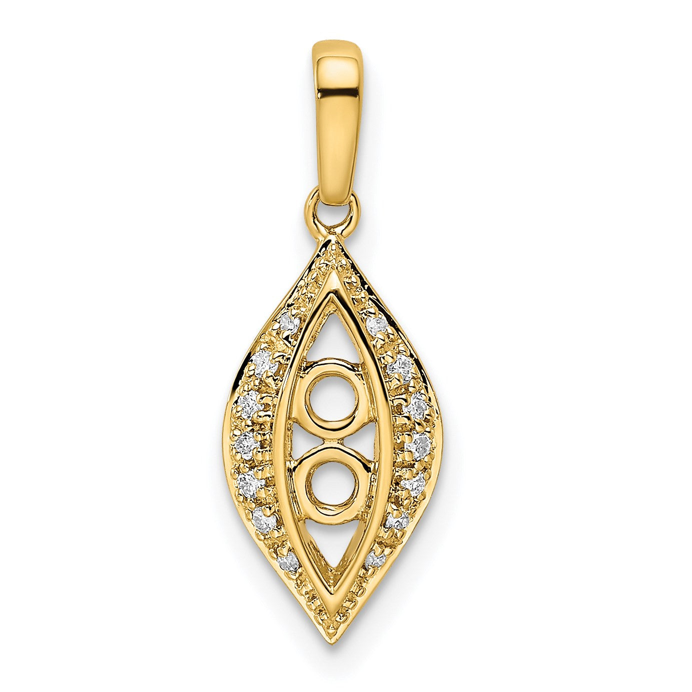 14K Family Jewelry Diamond Semi-Set Pendant