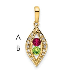 14K Family Jewelry Diamond Semi-Set Pendant