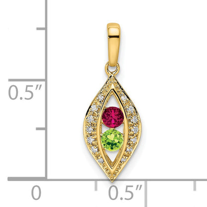 14K Family Jewelry Diamond Semi-Set Pendant