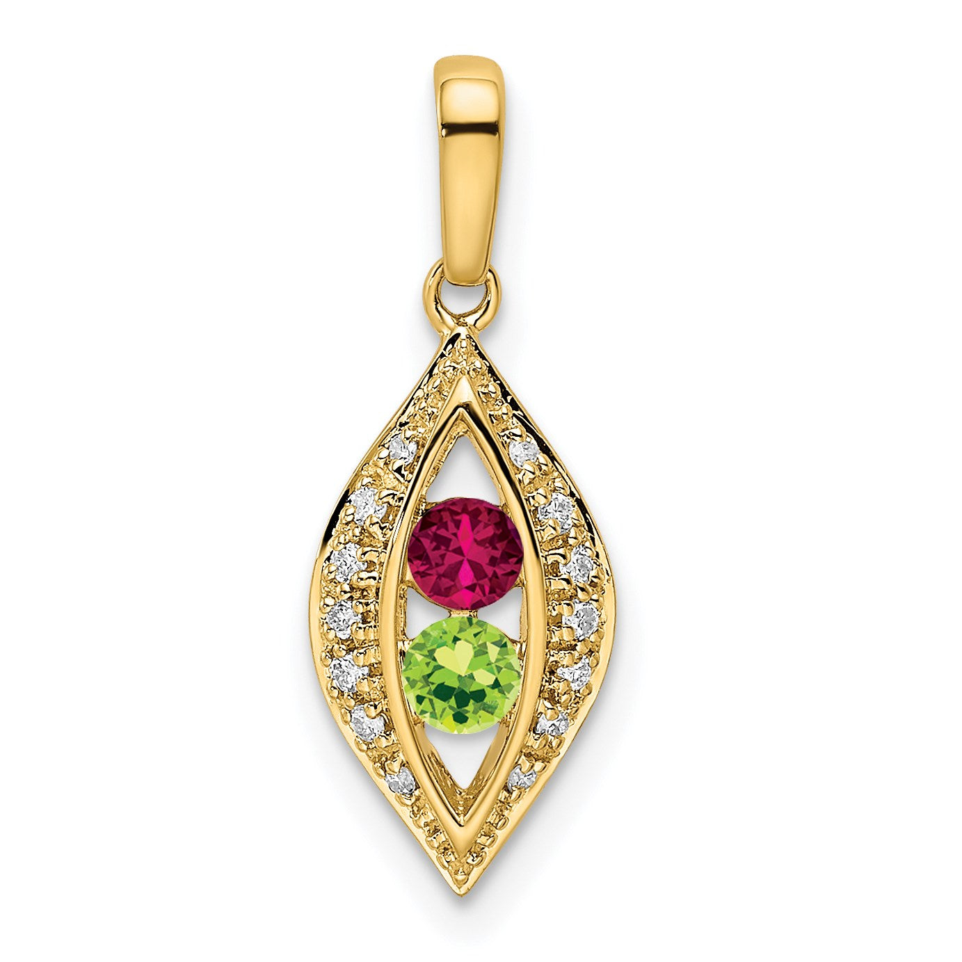 14K Family Jewelry Diamond Semi-Set Pendant