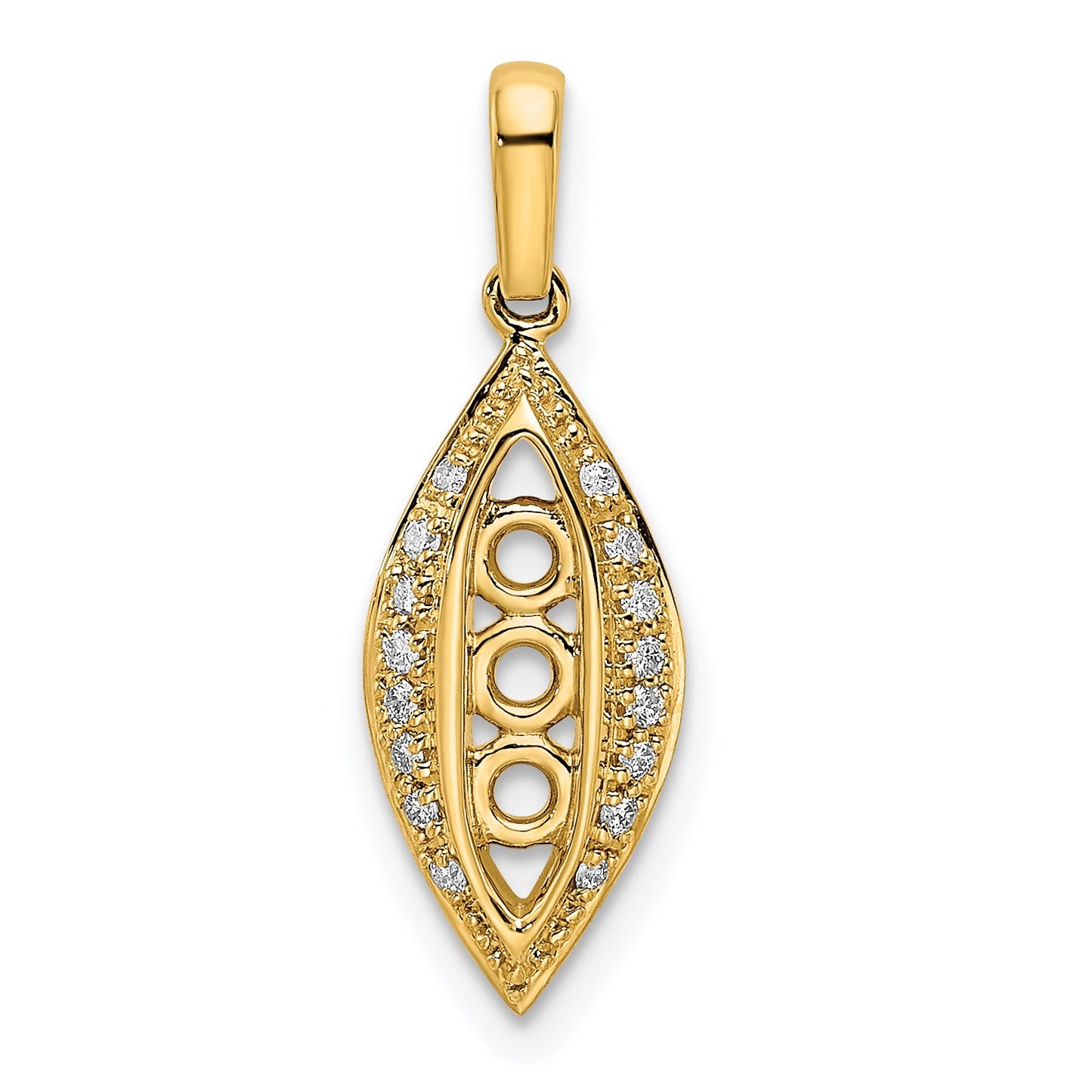 14K Family Jewelry Diamond Semi-Set Pendant
