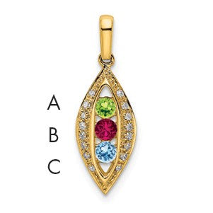 14K Family Jewelry Diamond Semi-Set Pendant