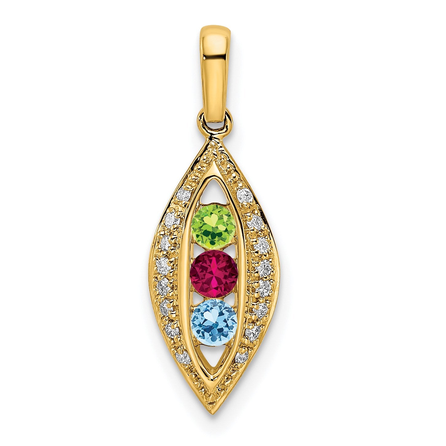 14K Family Jewelry Diamond Semi-Set Pendant