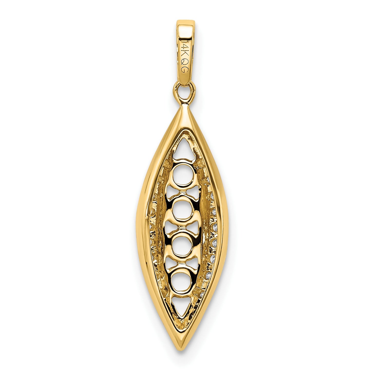 14K Family Jewelry Diamond Semi-Set Pendant