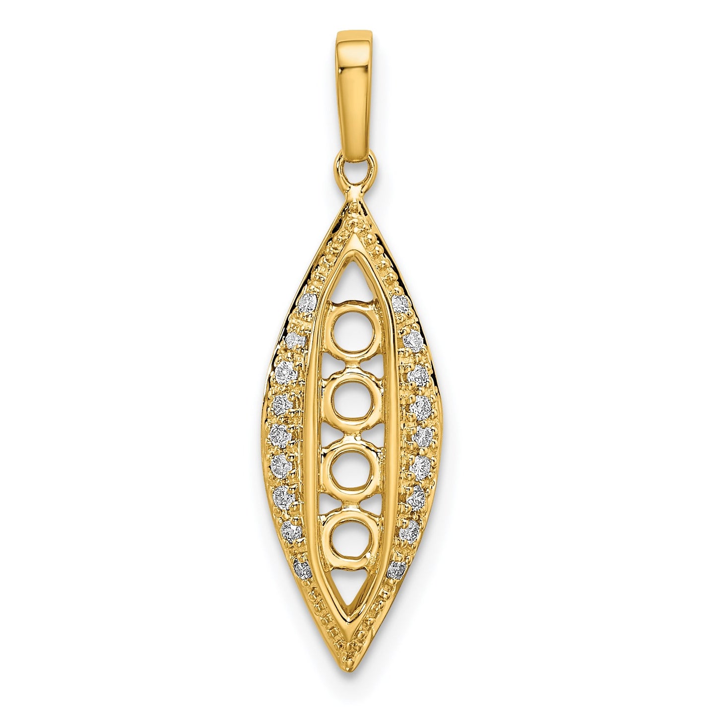 14K Family Jewelry Diamond Semi-Set Pendant