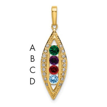 14K Family Jewelry Diamond Semi-Set Pendant