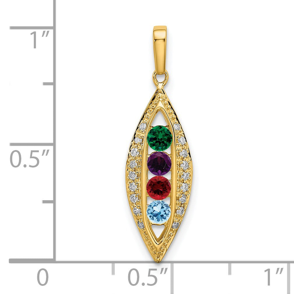14K Family Jewelry Diamond Semi-Set Pendant