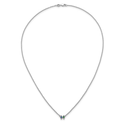 14k White Gold 2 Birthstone Mother's Necklace Mounting