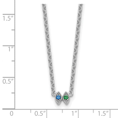 14k White Gold 2 Birthstone Mother's Necklace Mounting