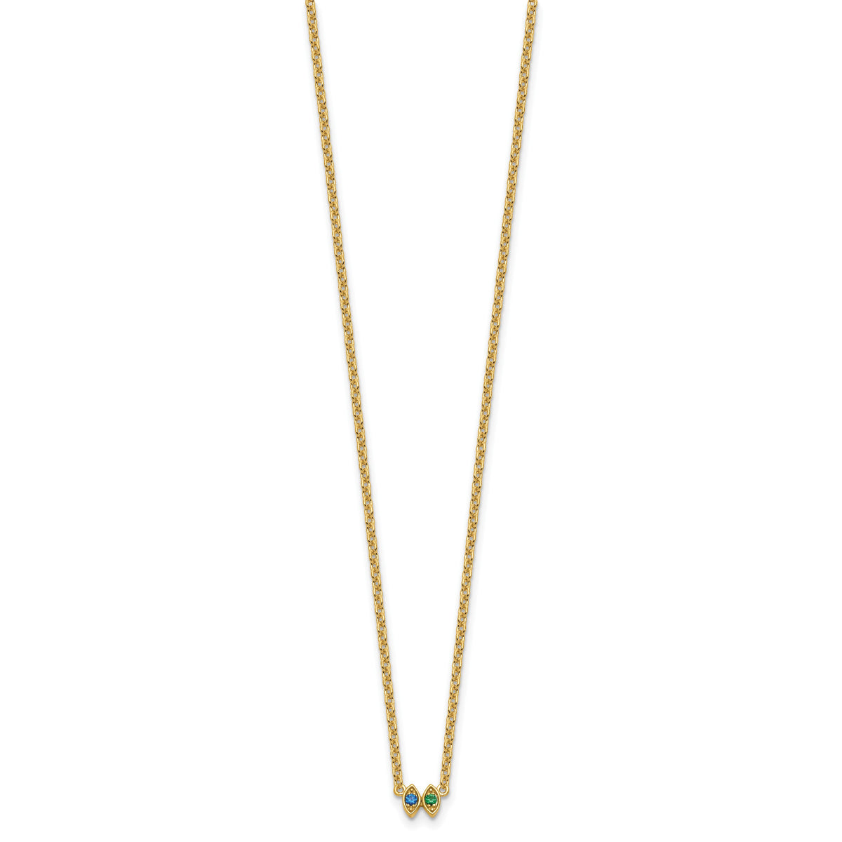 14K 2 Birthstone Mother's Necklace Mounting