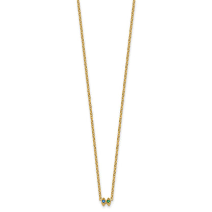 14K 2 Birthstone Mother's Necklace Mounting