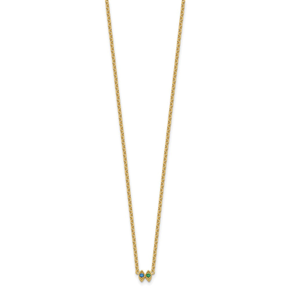 14K 2 Birthstone Mother's Necklace Mounting