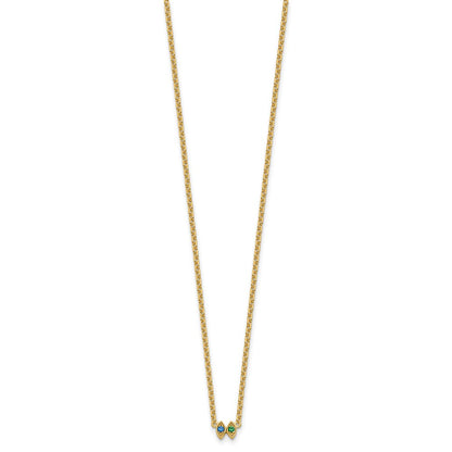 14K 2 Birthstone Mother's Necklace Mounting