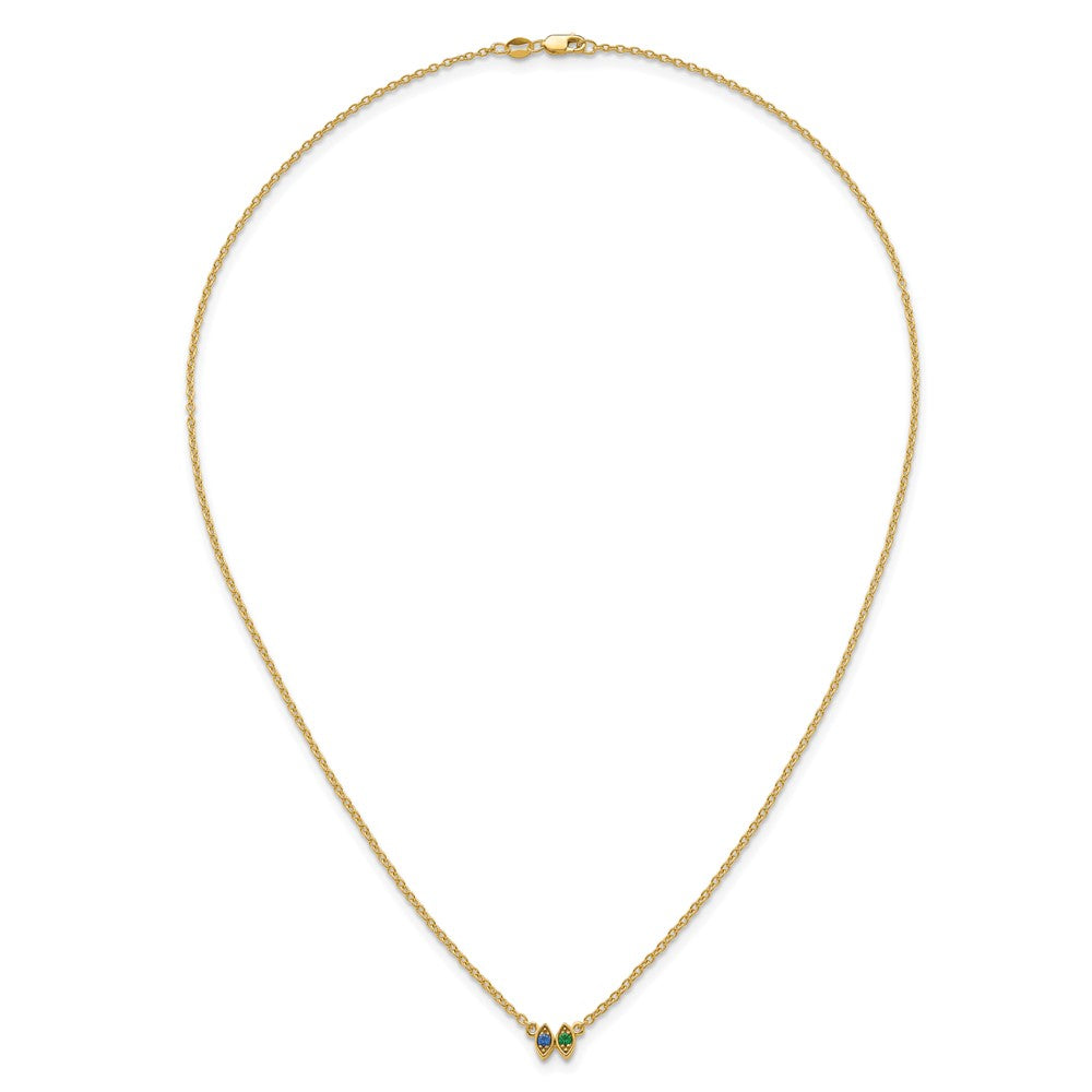 14K 2 Birthstone Mother's Necklace Mounting