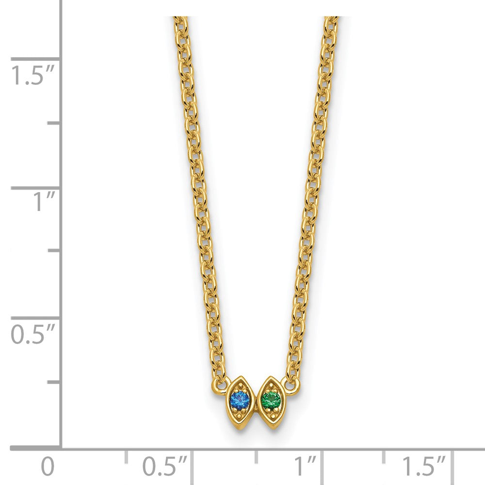 14K 2 Birthstone Mother's Necklace Mounting