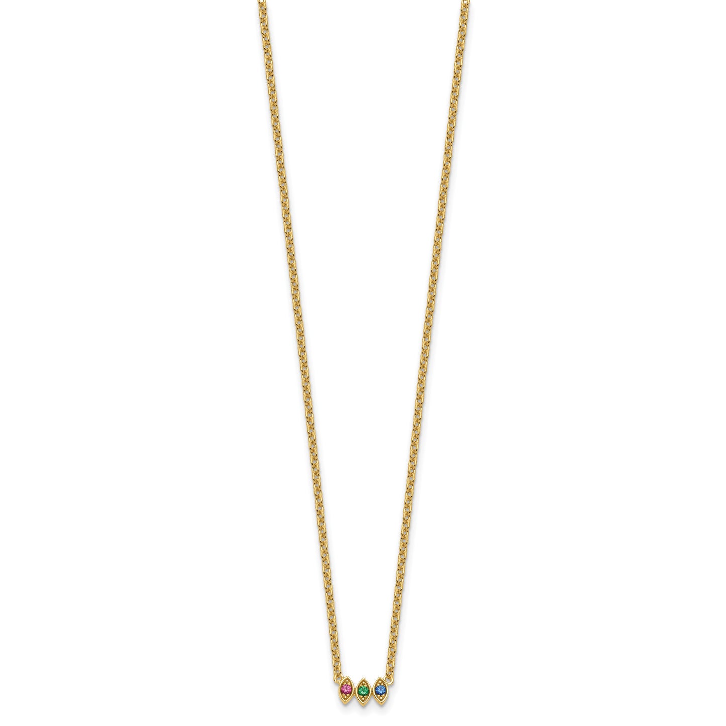 14k 3 Birthstone Mother's Necklace Mounting