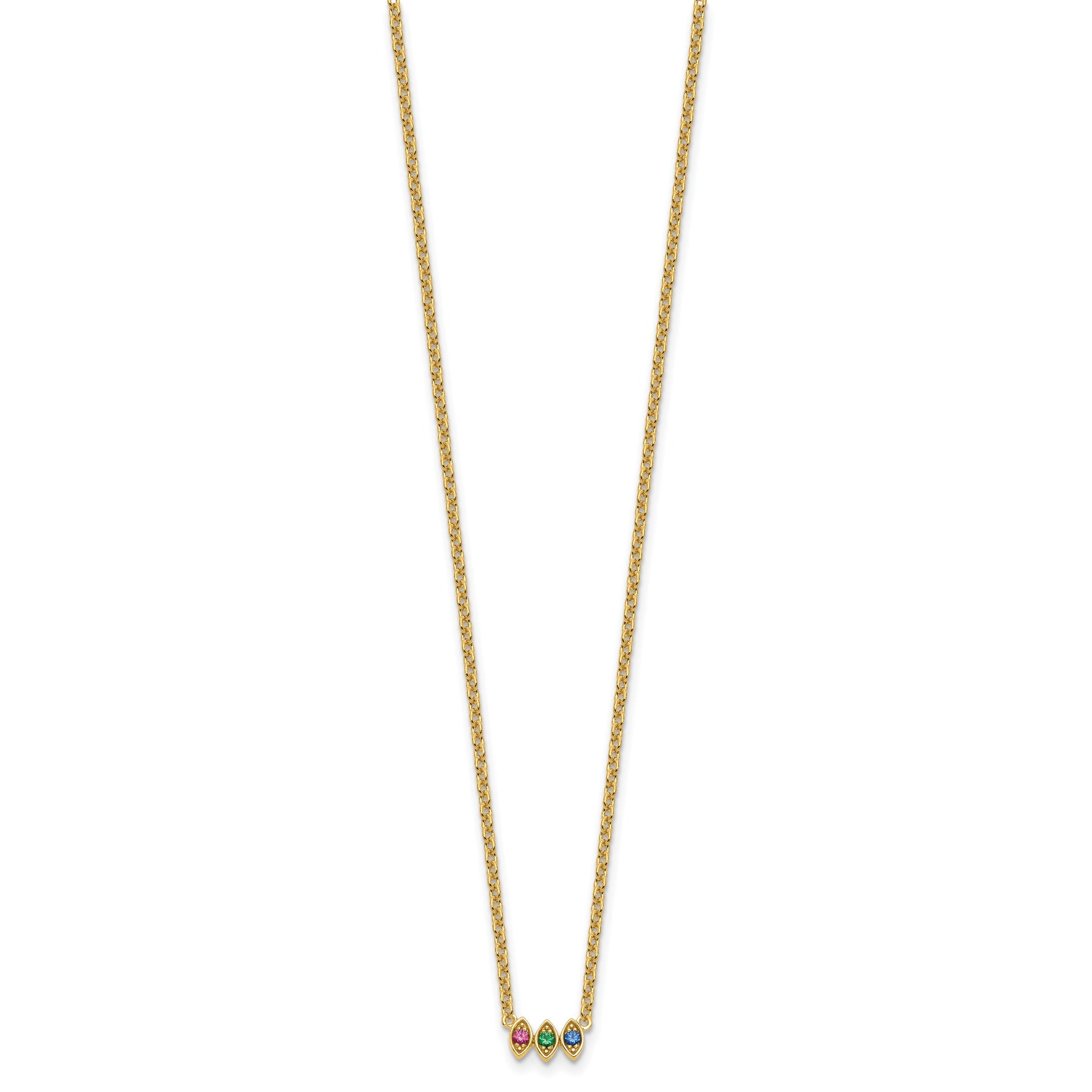 14k 3 Birthstone Mother's Necklace Mounting